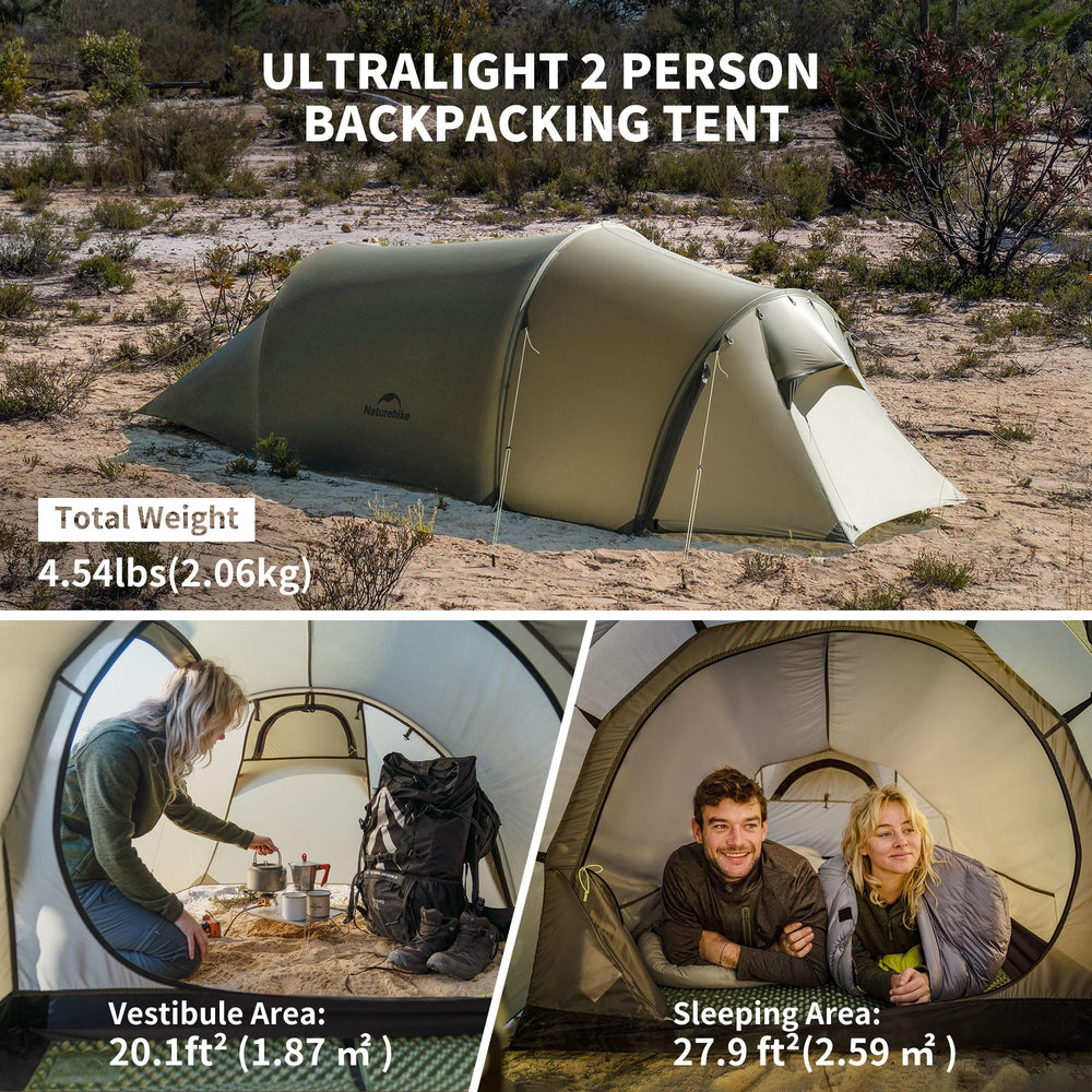 Naturehike Opalus vestibule storage area highlights extra gear space.