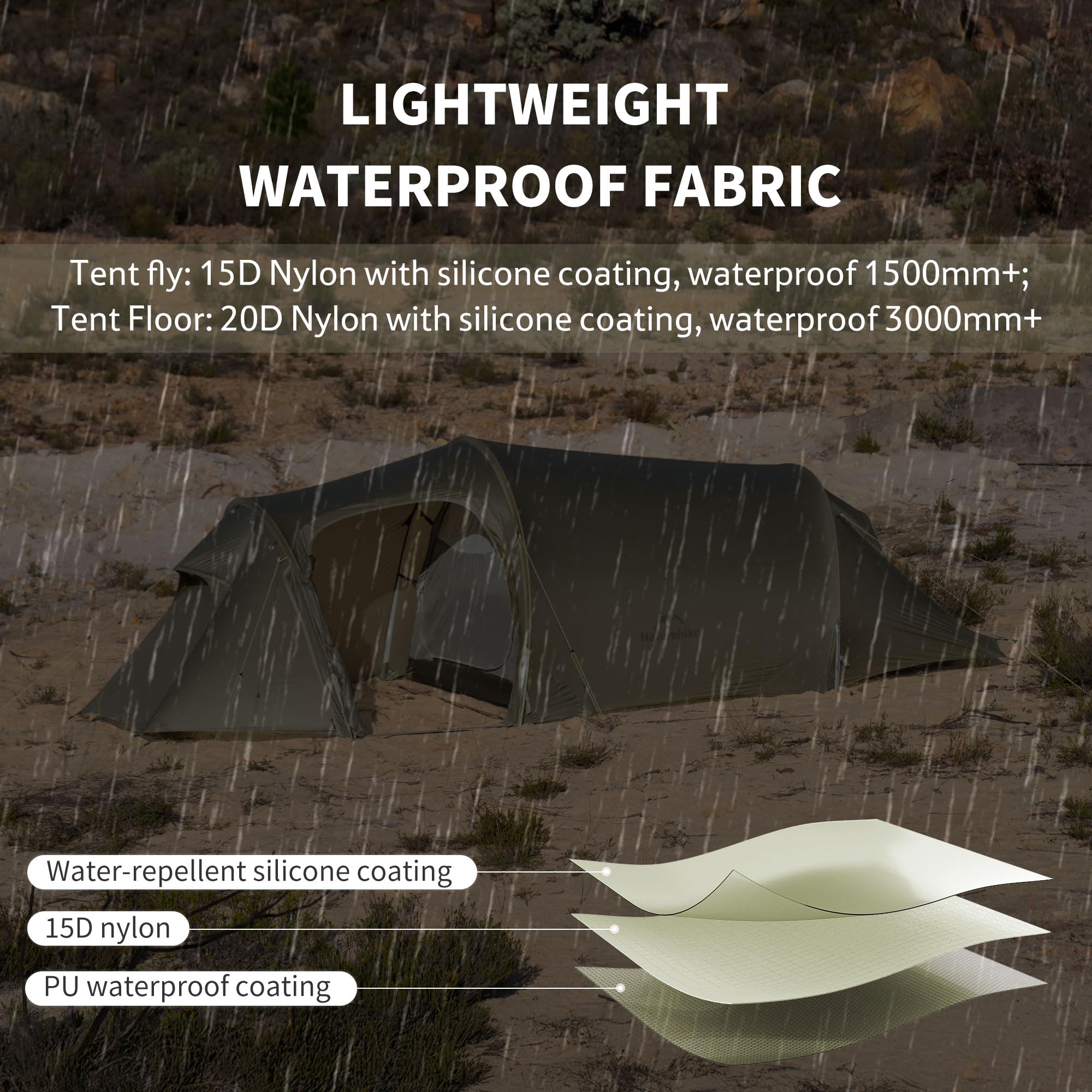 Naturehike Opalus fly-open ventilation for warm-weather nights.