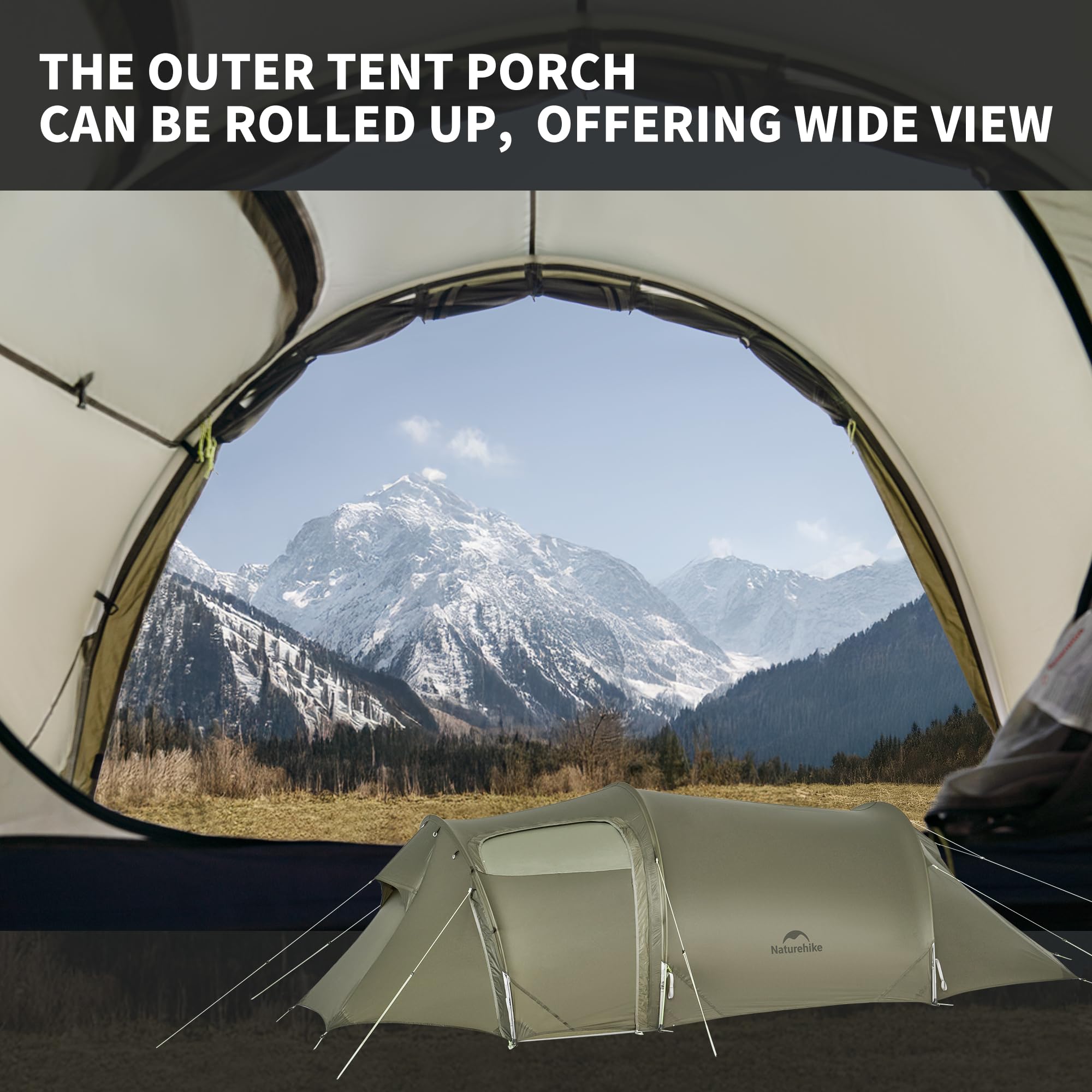 Naturehike Opalus UL aluminum poles provide stable setup in wind.