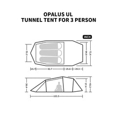 Naturehike Opalus UL interior showing spacious room for three campers.