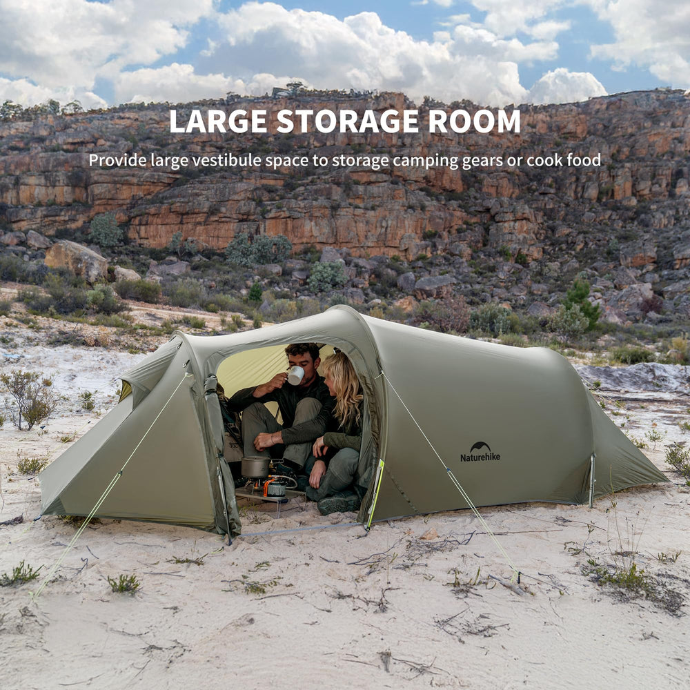 Naturehike Opalus UL ventilation front and rear windows for fresh airflow.