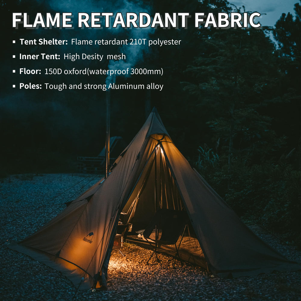 Naturehike Ranch Fire Teepee mesh inner tent for breathable warm-weather nights