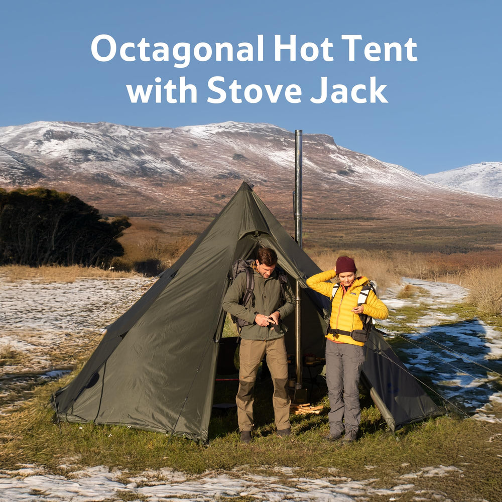 Naturehike Ranch Fire Teepee tent aluminum poles provide strong stability in windy conditions.