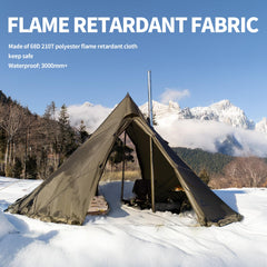Naturehike Ranch Fire Teepee tent interior shows spacious 4-6 person sleeping area.
