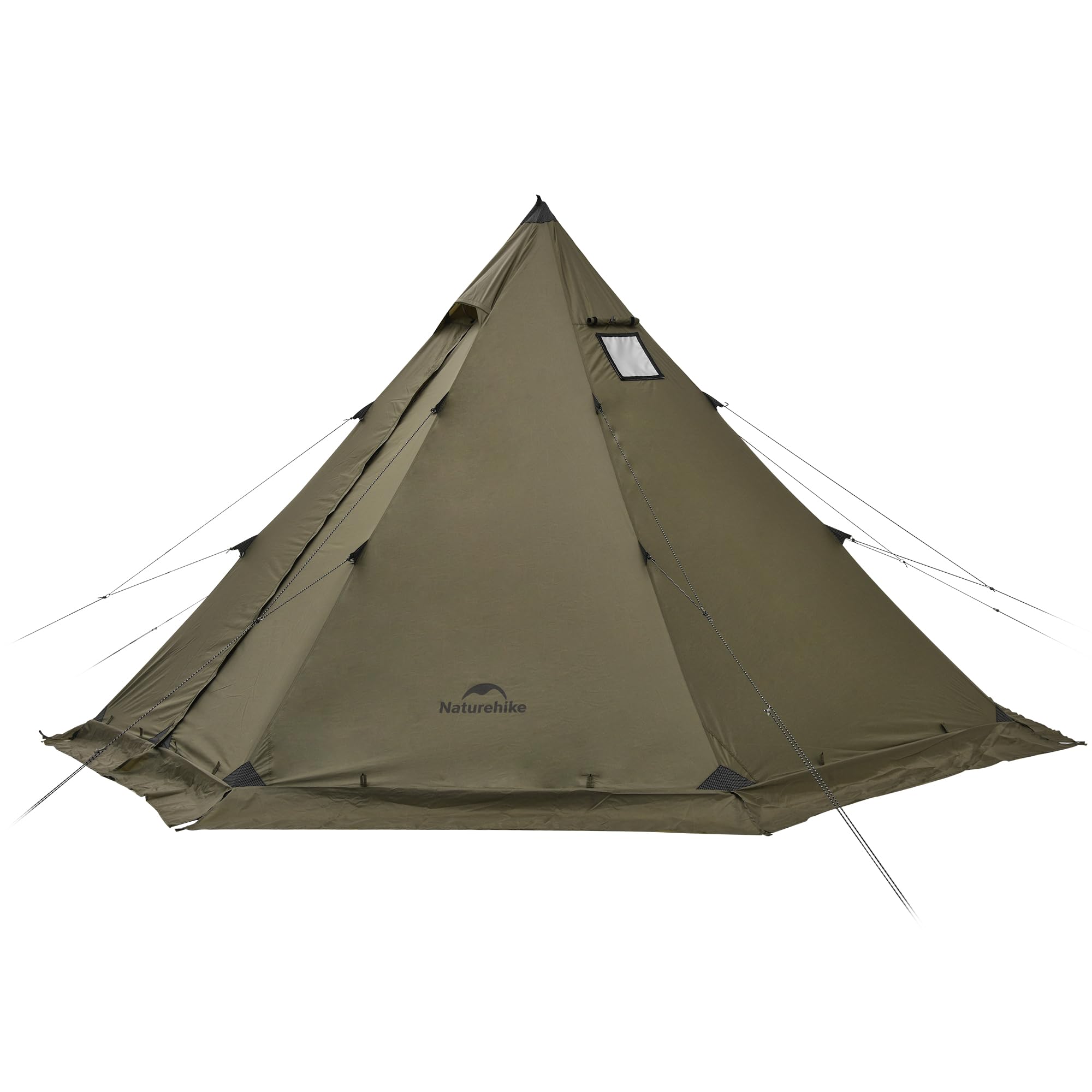 Naturehike Ranch Fire Teepee tent with stove jack enables safe outdoor cooking in cold weather.