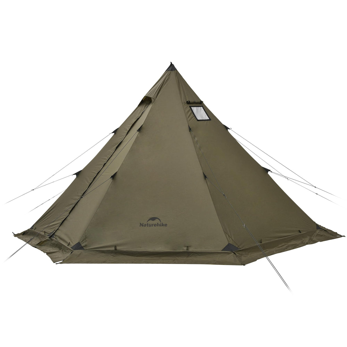 Naturehike Ranch Fire Teepee tent with stove jack enables safe outdoor cooking in cold weather.