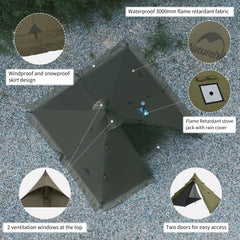 Naturehike Ranch Fire Teepee windproof structure for windy campsites