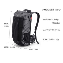 Naturehike Rock Series back panel demonstrates breathable support for long treks