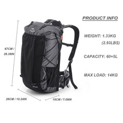 Naturehike Rock Series back pad and straps for ergonomic carry