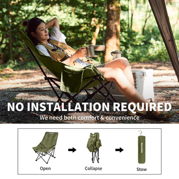 Naturehike Seastar chair wide-seat design invites relaxed lounging by the campfire.