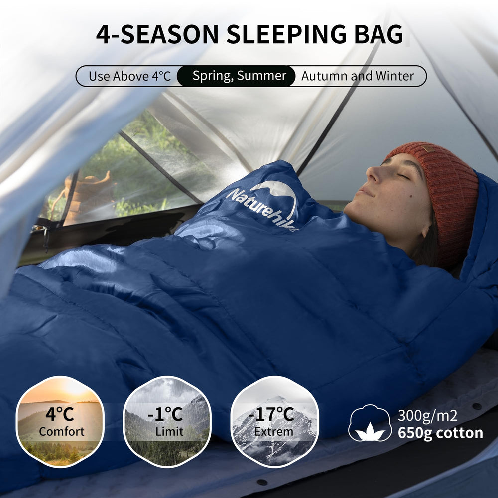 Naturehike pongee lining feels skin-friendly for comfortable sleeps