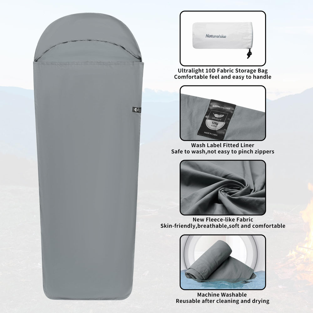 Naturehike soft velvet fabric liner delivering skin-friendly, breathable comfort