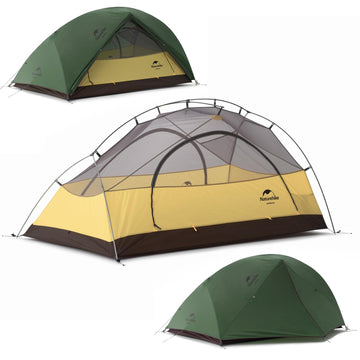 Naturehike Star River tent doors open for easy access and venting during 2-person setup