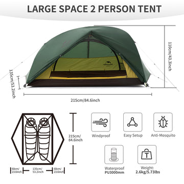 Naturehike Star River double-layer design enhances airflow and weather protection in variable conditions