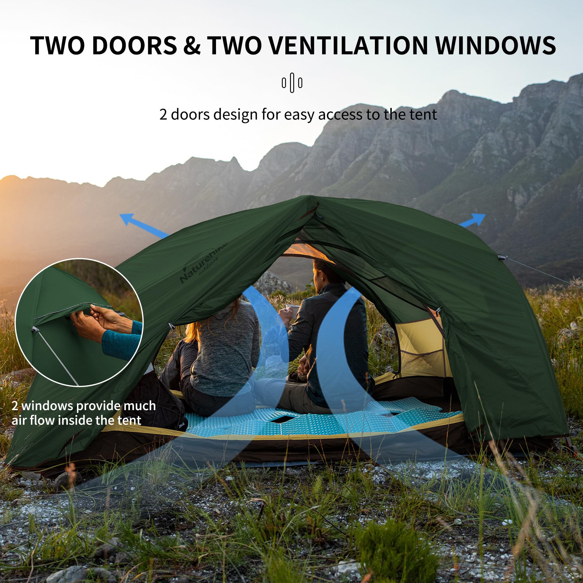 Naturehike Star River tent vestibule storage offers extra space for gear during trips