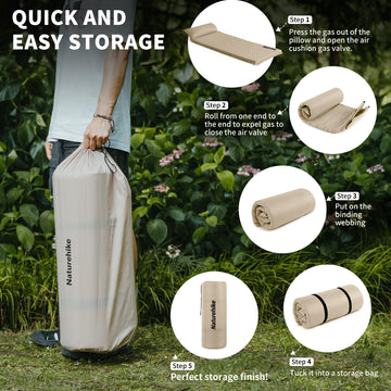 Naturehike storage bag rolled compactly for easy packing.