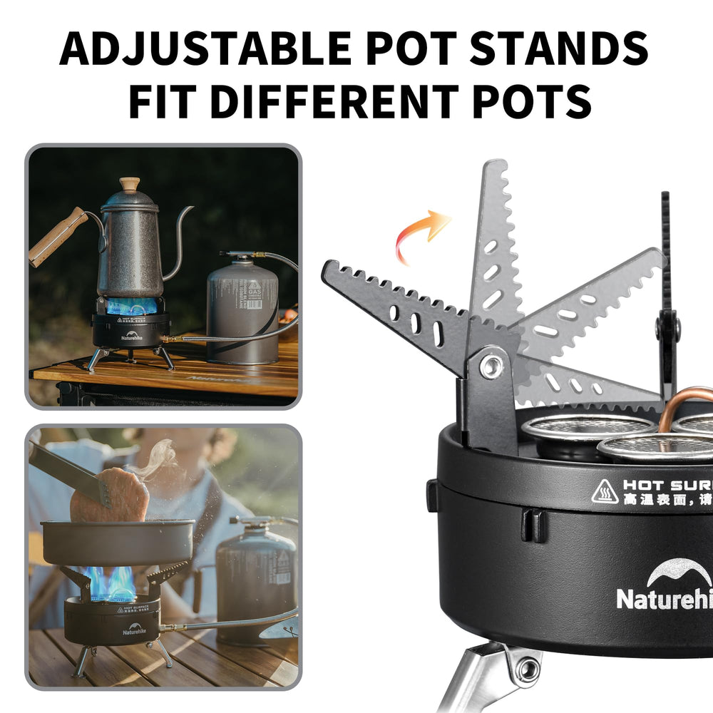 Naturehike aluminum-shell stove keeps weight down while enduring rugged campsites.