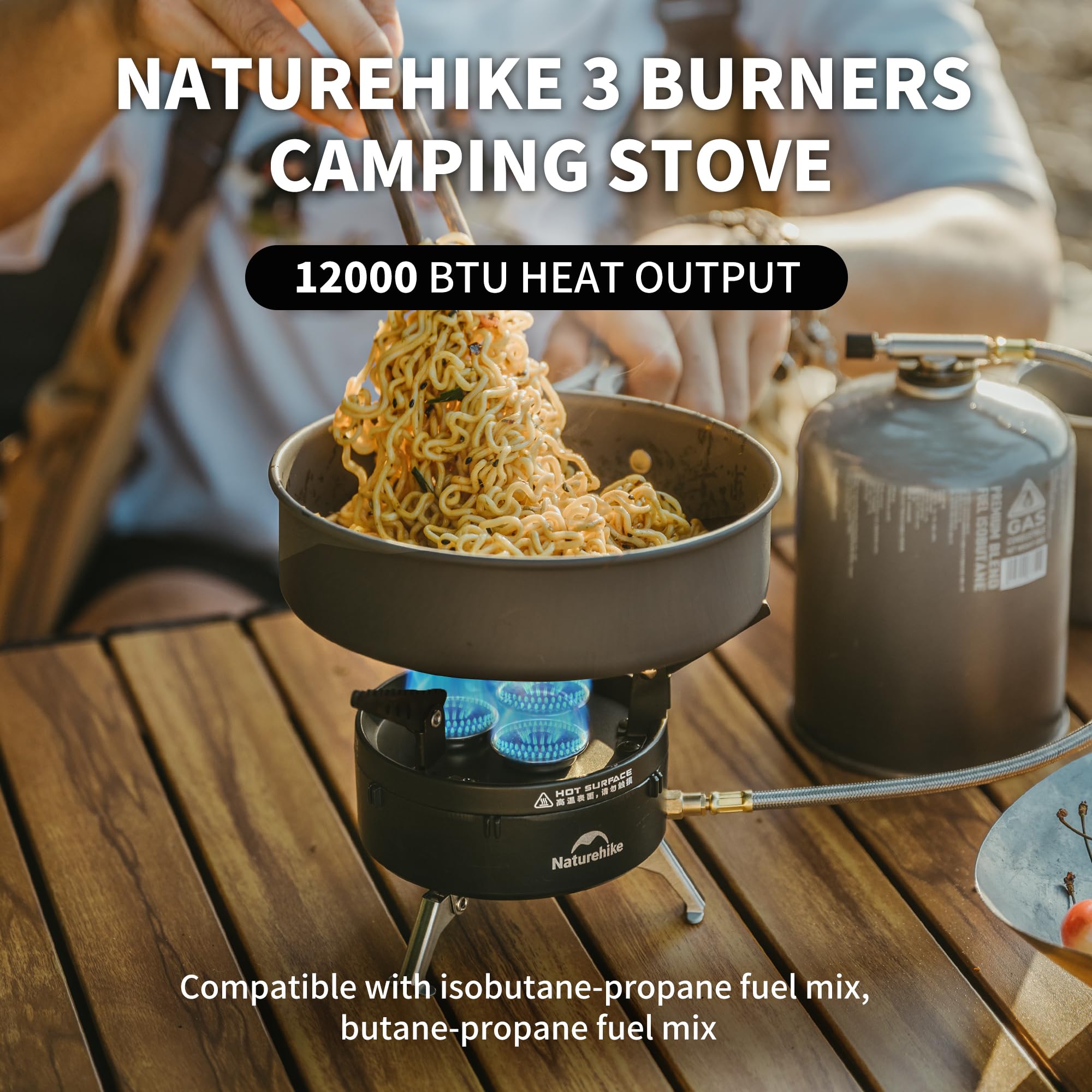 Naturehike stove with storage bag shows easy transport and organization on trips.