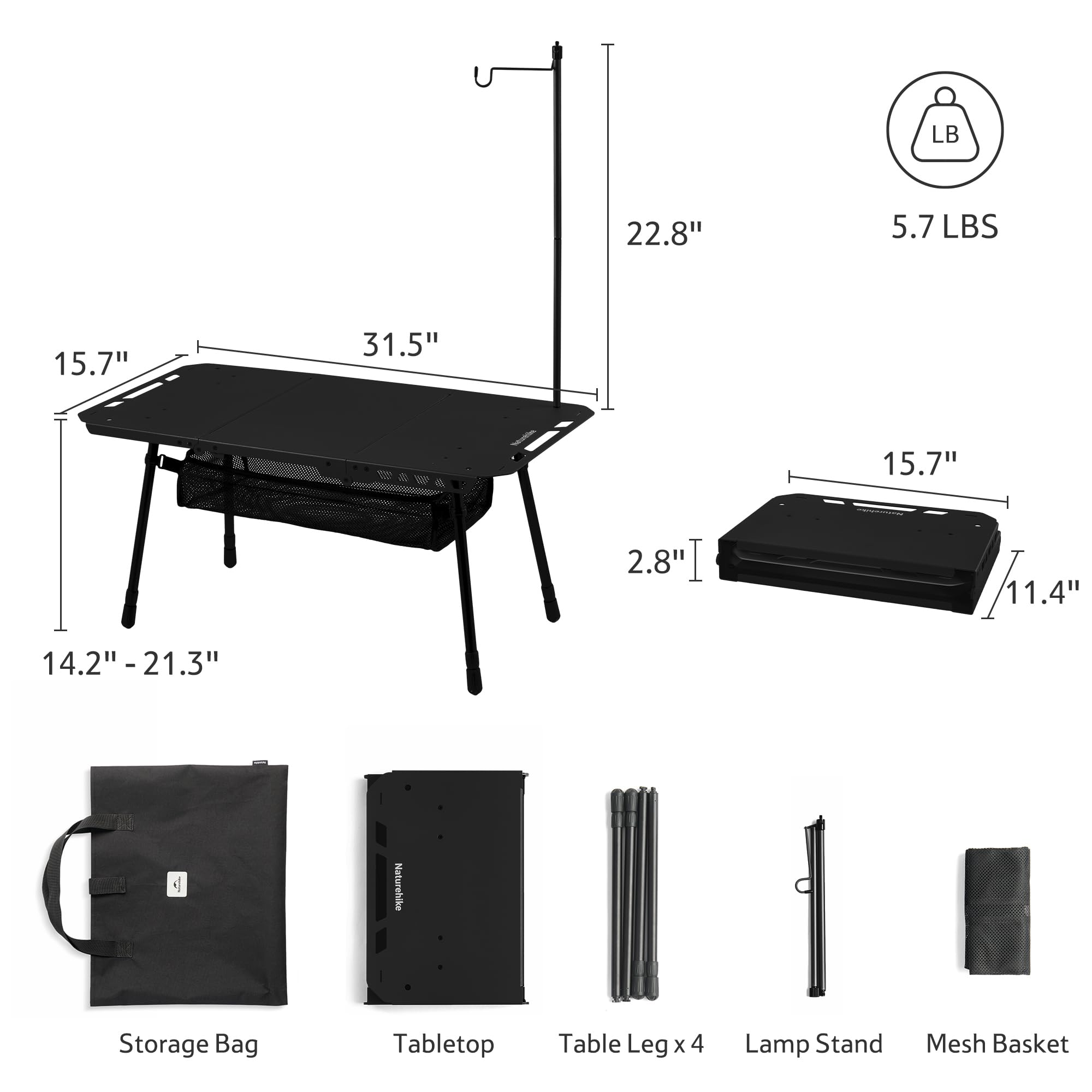 Naturehike Tactical Table rust and fade resistance ensures long outdoor life