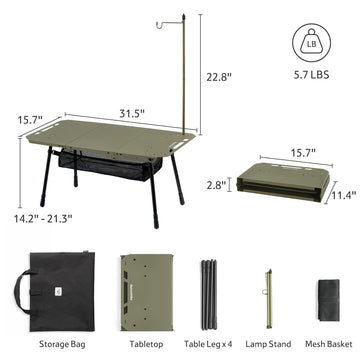 Naturehike Tactical Table set up on beach for snacks and drinks