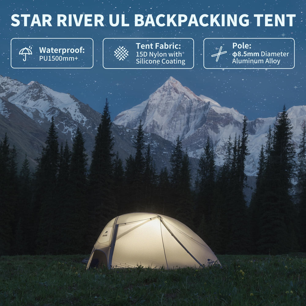Naturehike UL Star River outer tent provides ample vestibule storage.