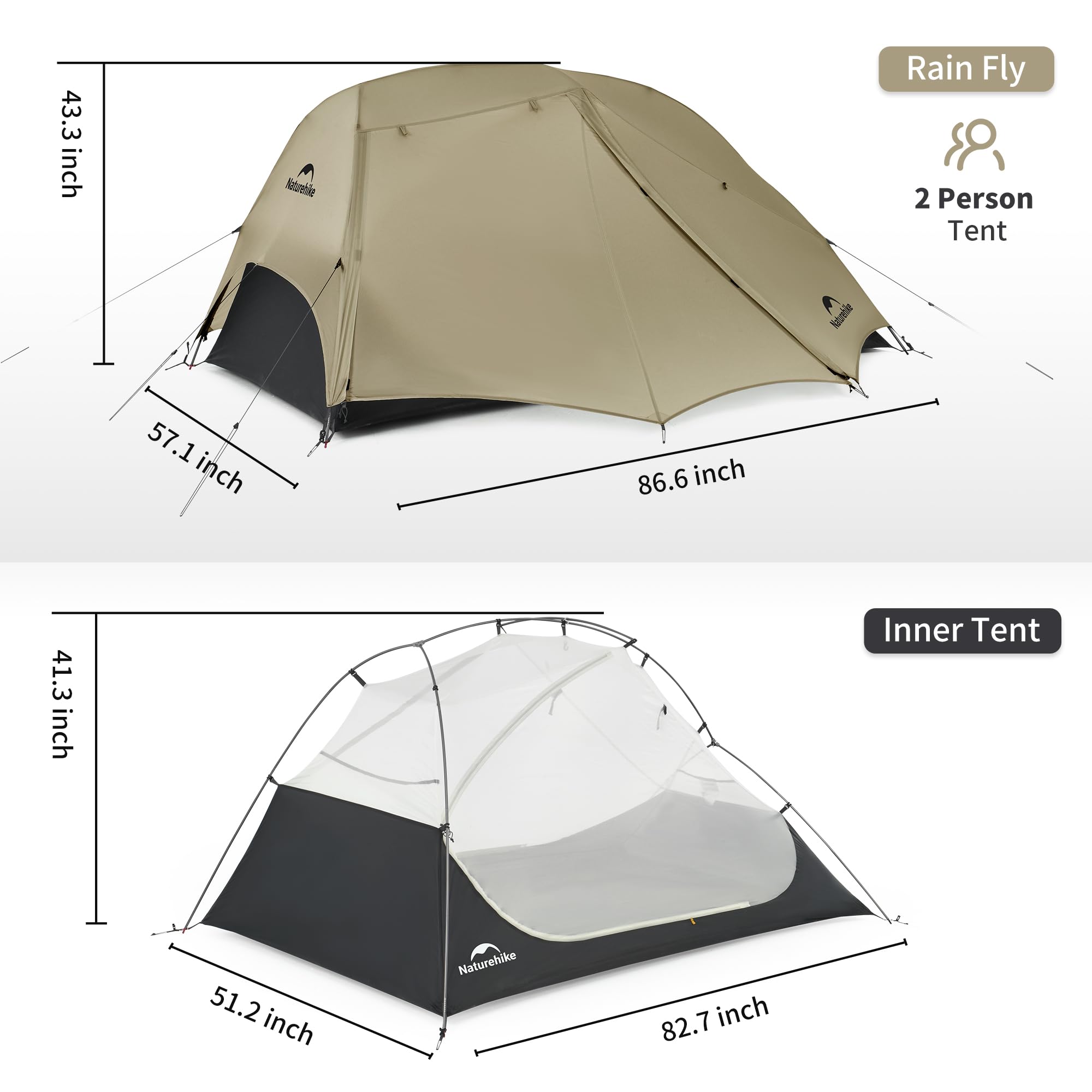 Naturehike UL Star River rain fly provides full weather protection.