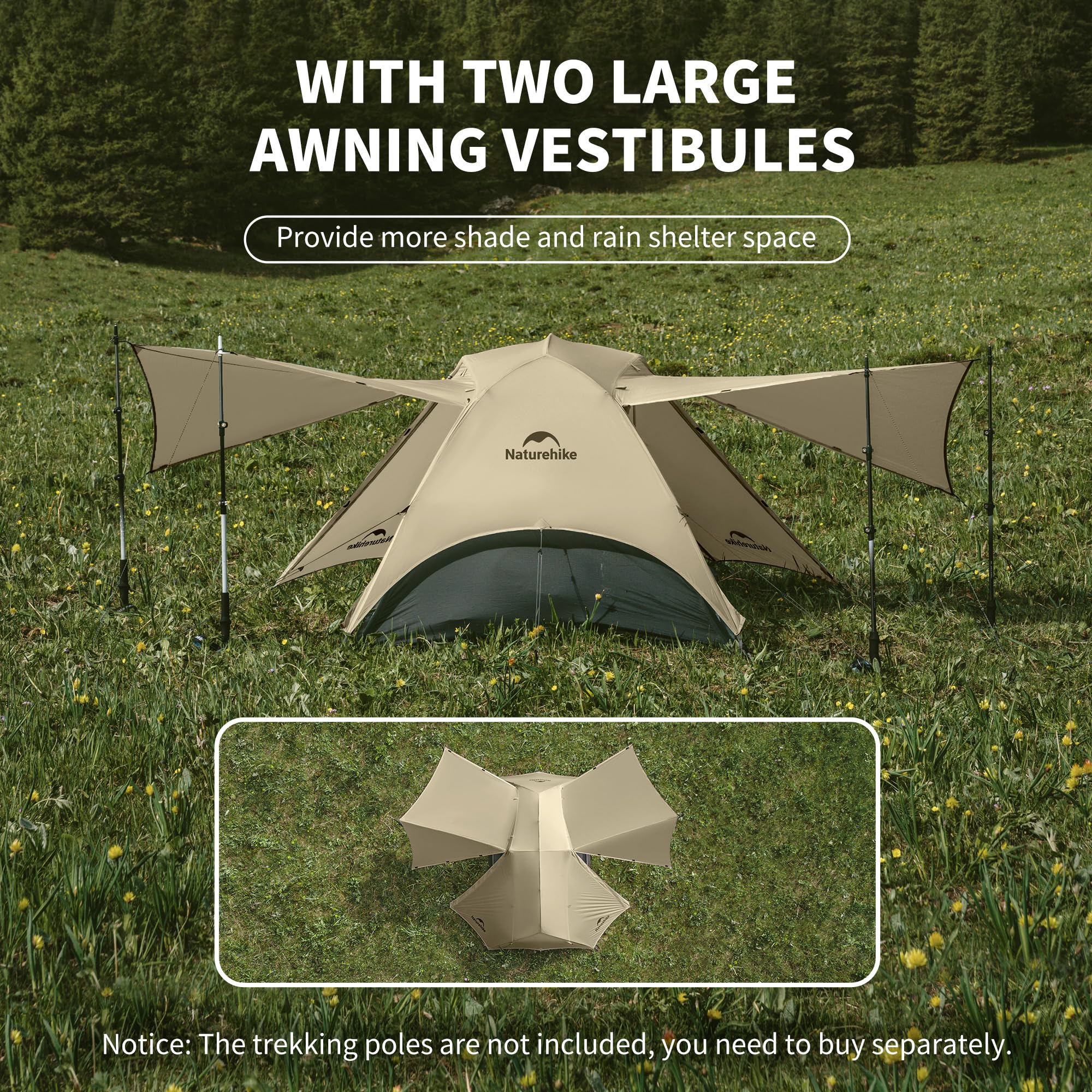 Naturehike UL Star River triangle storage bag adds convenient gear stowage.