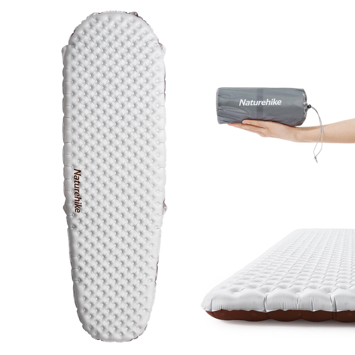 Naturehike ultralight insulated sleeping pad with R5.8 warmth for cold nights.