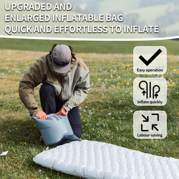 Naturehike ultralight sleeping pad in-use camping bed demonstrates comfort during rest.