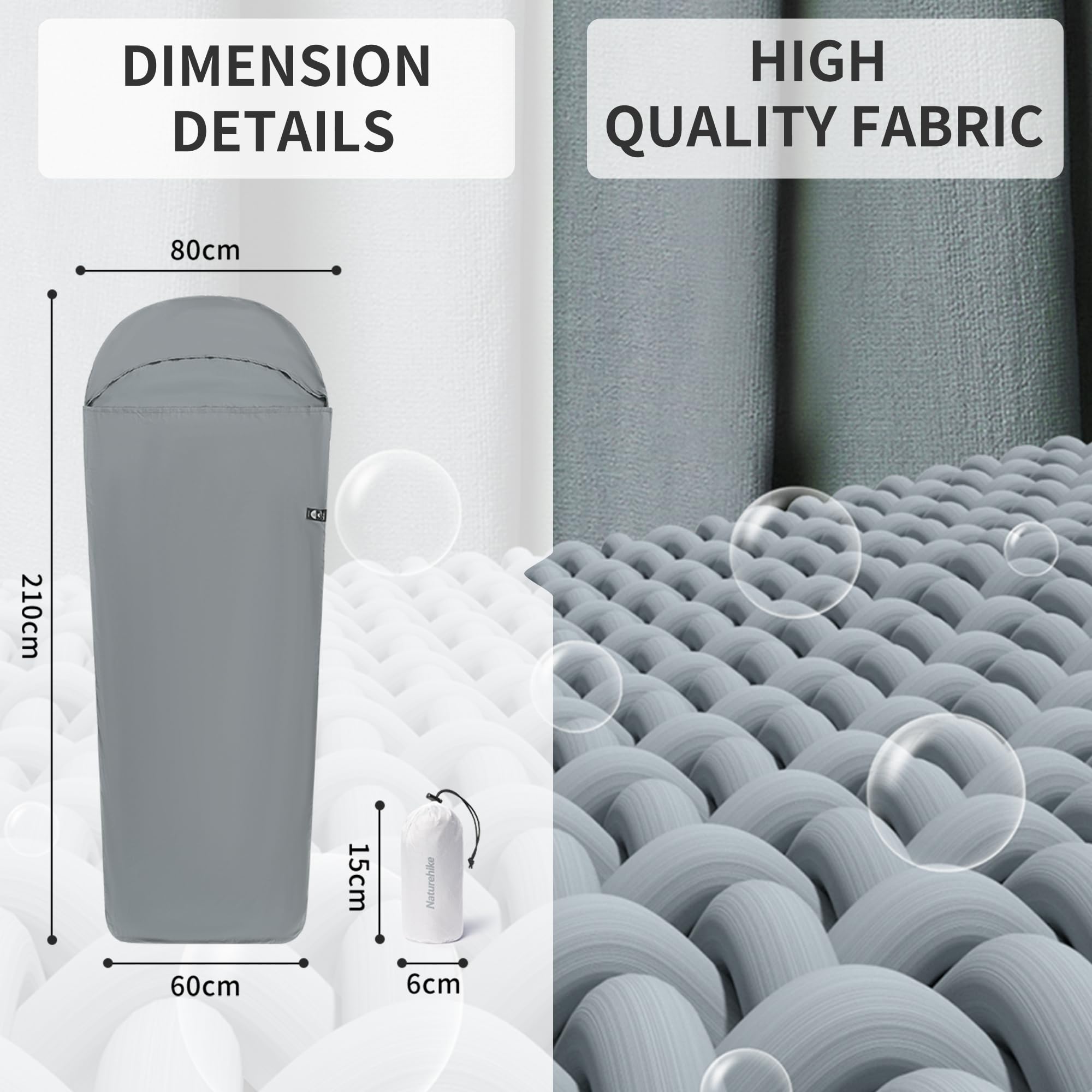 Naturehike liner used in camping, picnics, hotels, and hikes