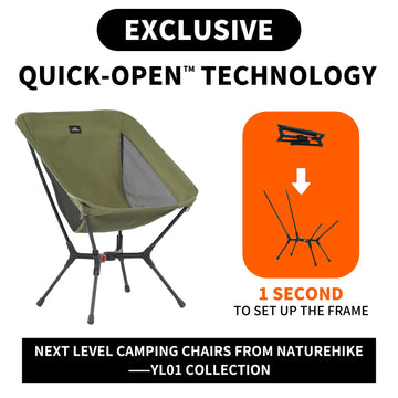 Naturehike YL01 441lb capacity supports heavier campers with confidence.
