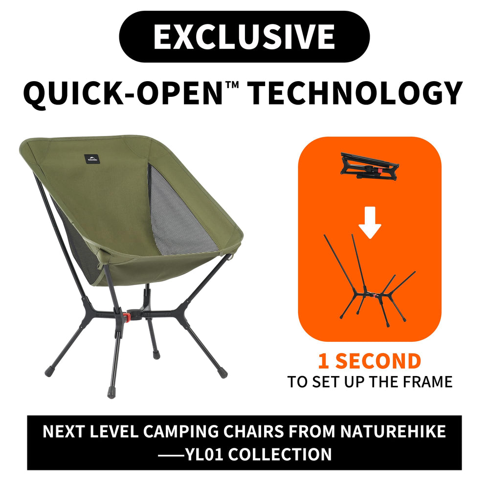 Naturehike YL01 441lb capacity supports heavier campers with confidence.