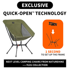 Naturehike YL01 441lb capacity supports heavier campers with confidence.