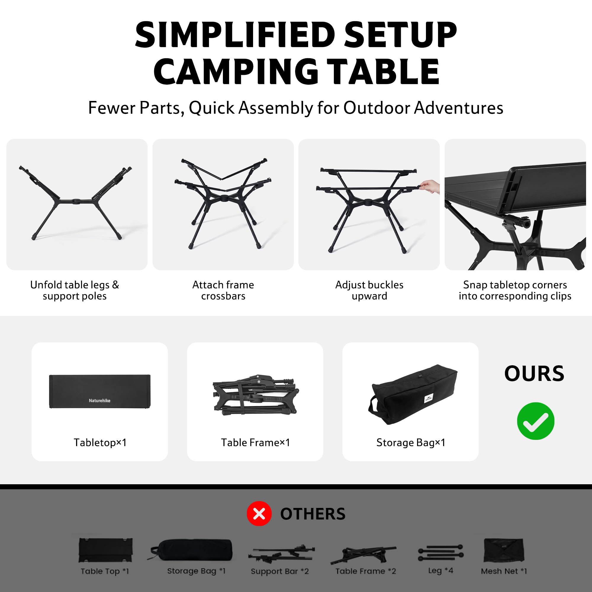 Naturehike YL01 beach-side-table provides a sturdy workspace for snacks and drinks.