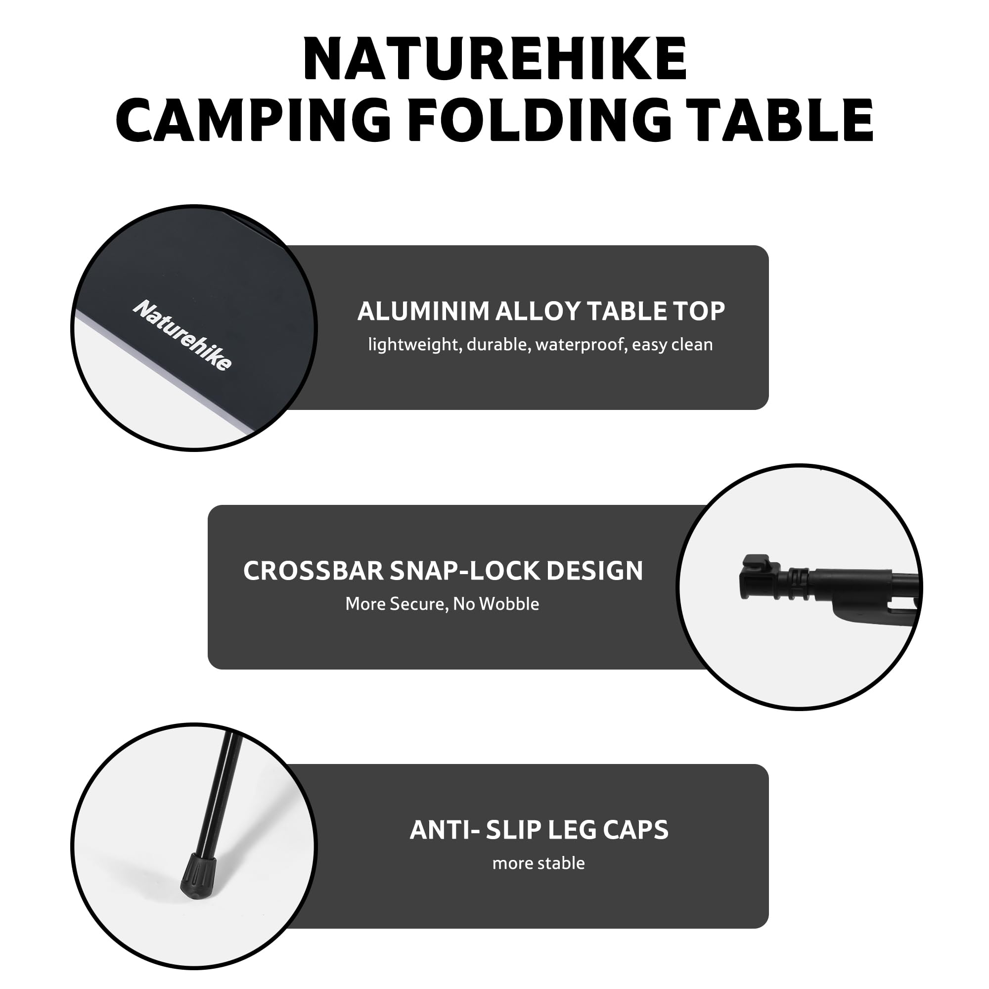 Naturehike YL01 easy-clean-table cleans quickly after meals.
