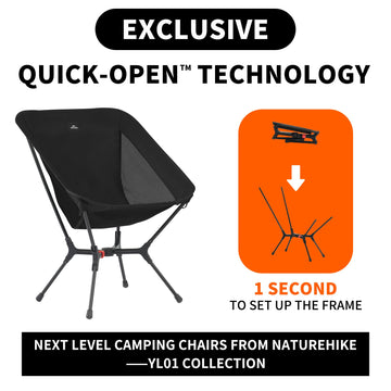 Naturehike YL01 frame uses 14mm tubes for stable all-terrain support