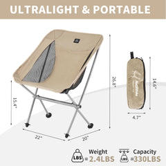Naturehike YL05 chair aluminum frame provides sturdy support during hikes.
