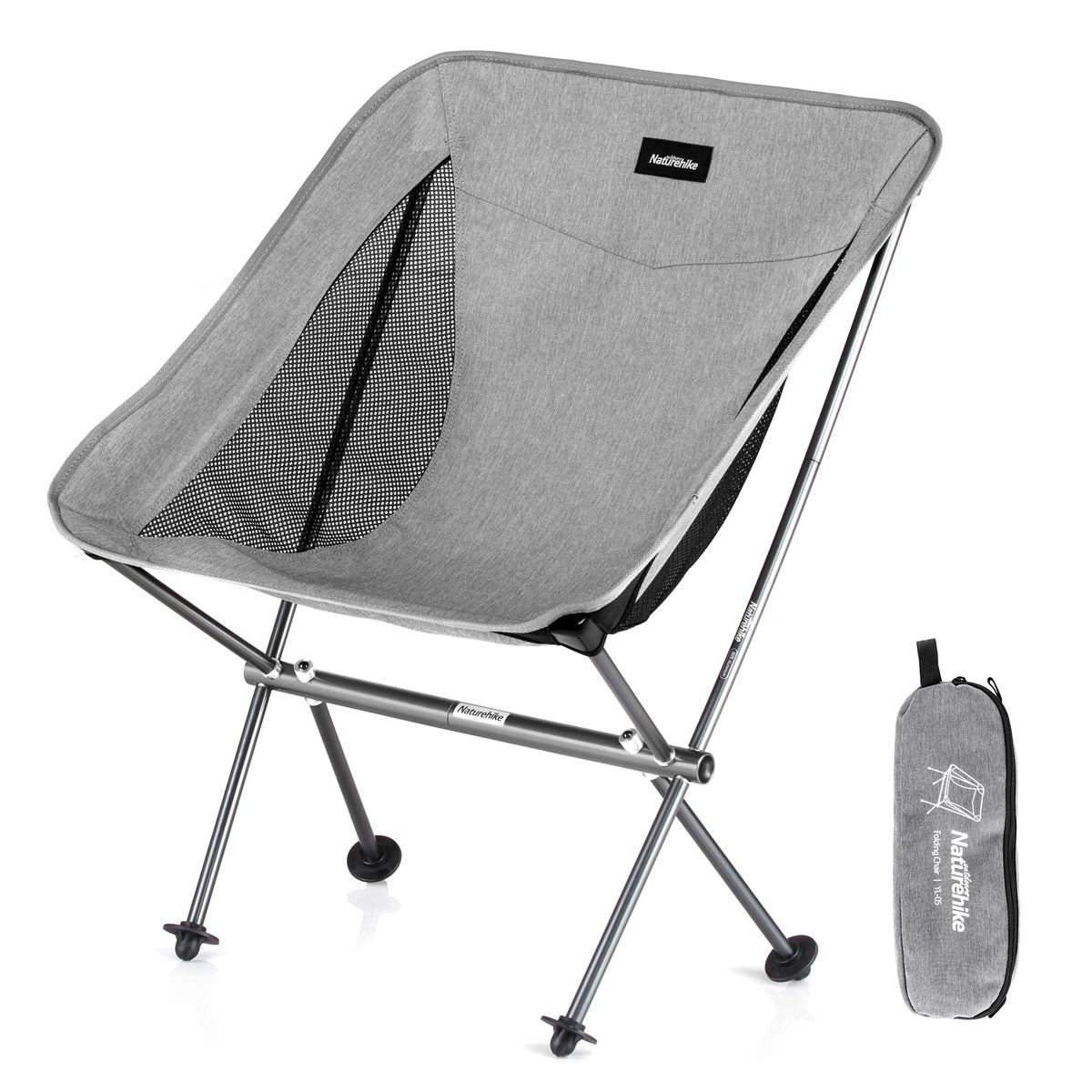 Naturehike YL05 chair folded in its storage bag for easy backpacking
