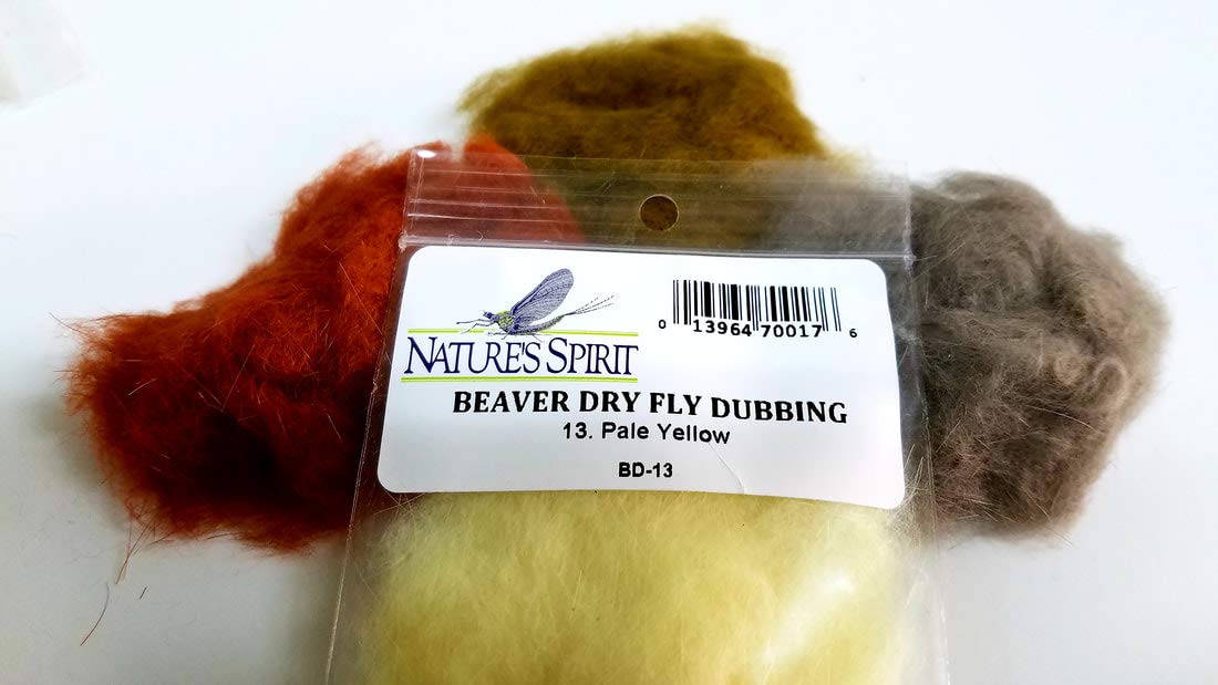 Nature's Spirit Beaver Dry Fly Dubbing in olive, ideal for easy dry fly spinning