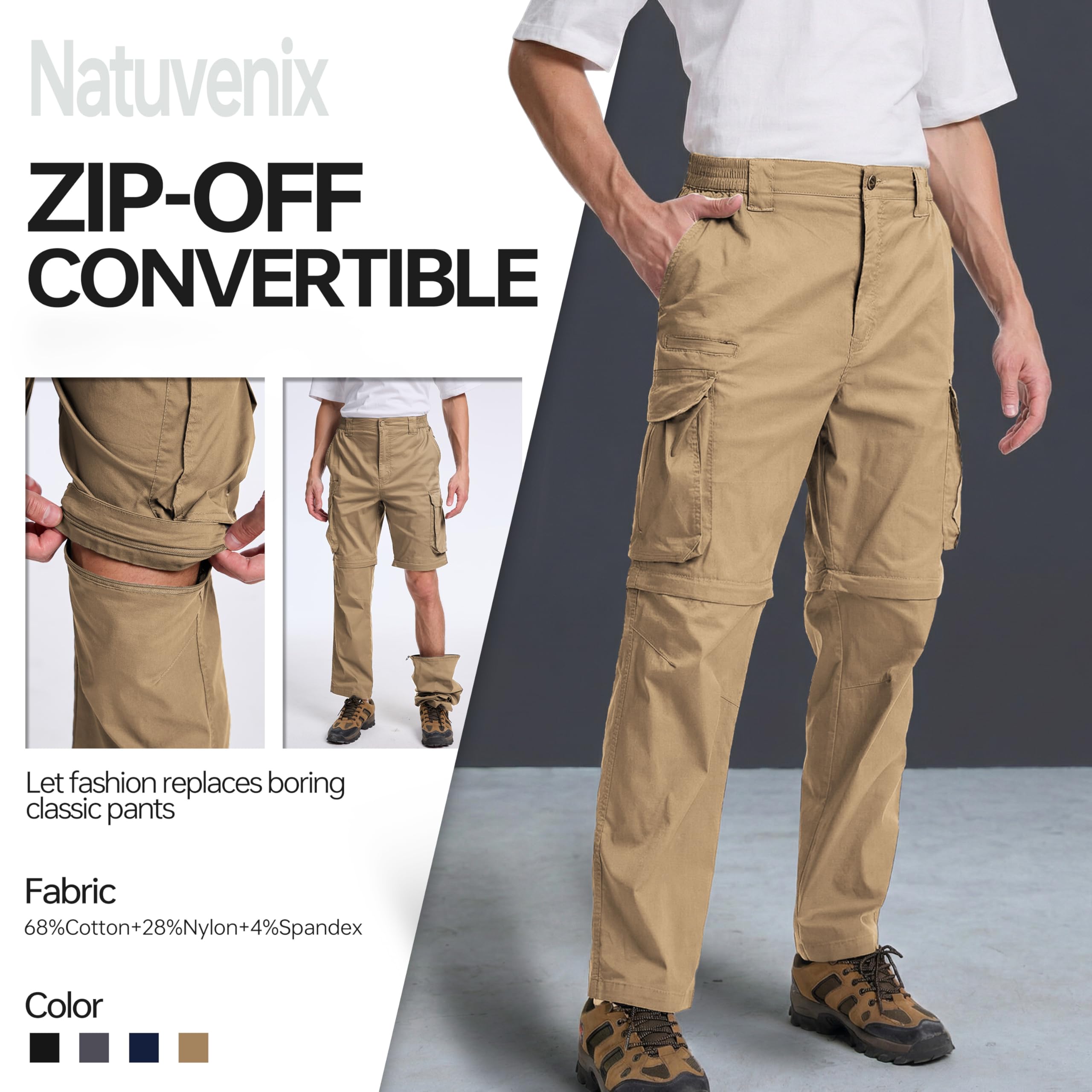 NATUVENIX adventure-ready cargo pants suitable for mountain and urban adventures