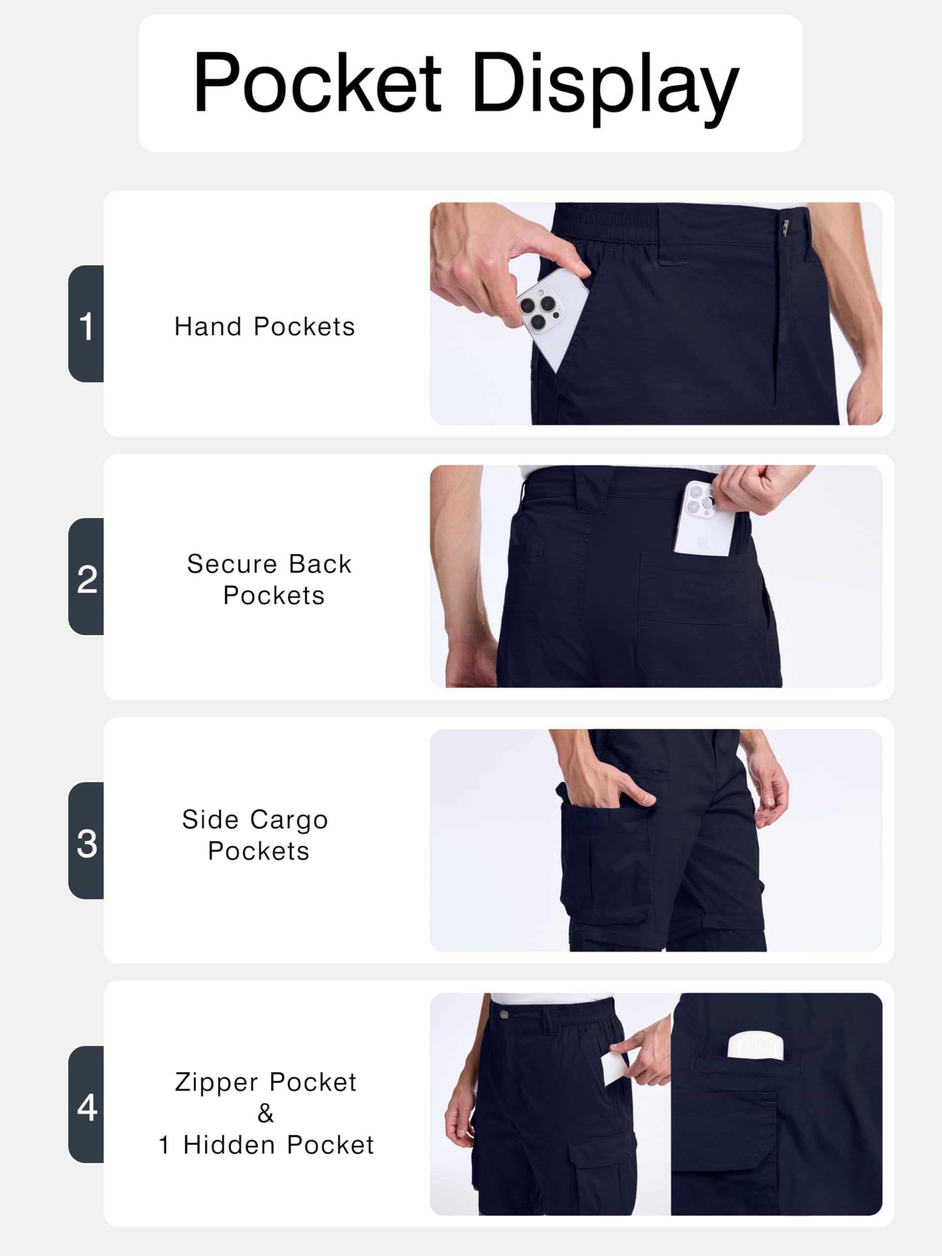 NATUVENIX back and side pockets displaying ample storage for maps and snacks.