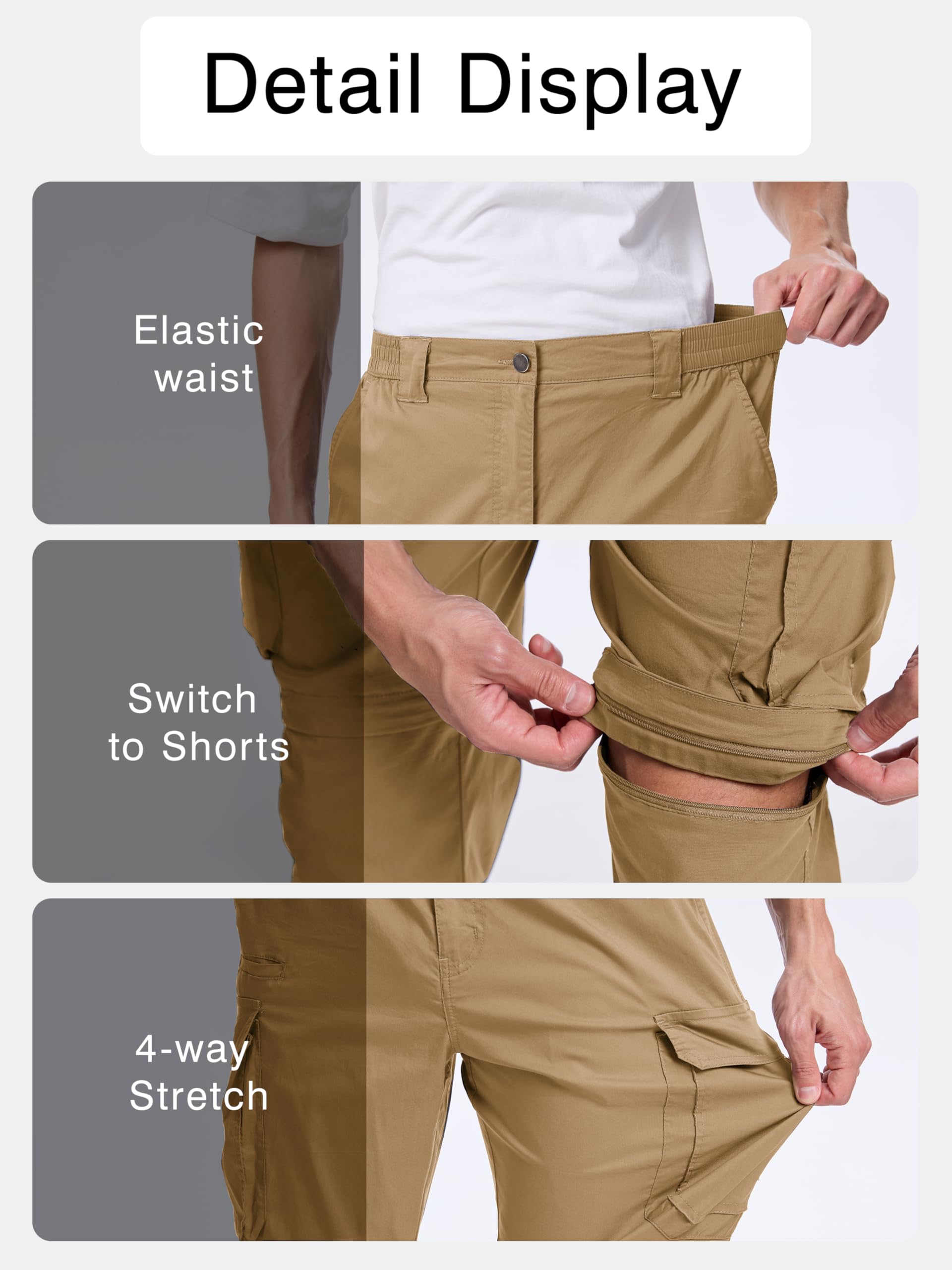NATUVENIX hiking pants moisture-wicking fabric keeps you dry on trails