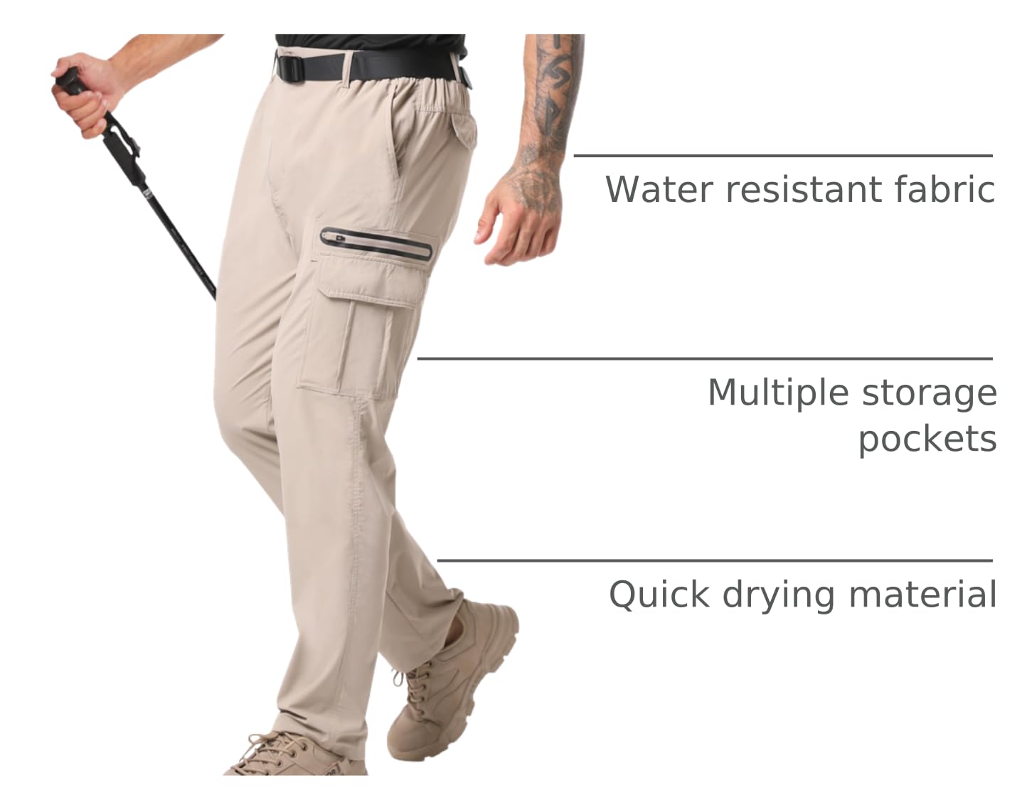 NATUVENIX hiking pants elastic waist for comfortable movement on adventures.