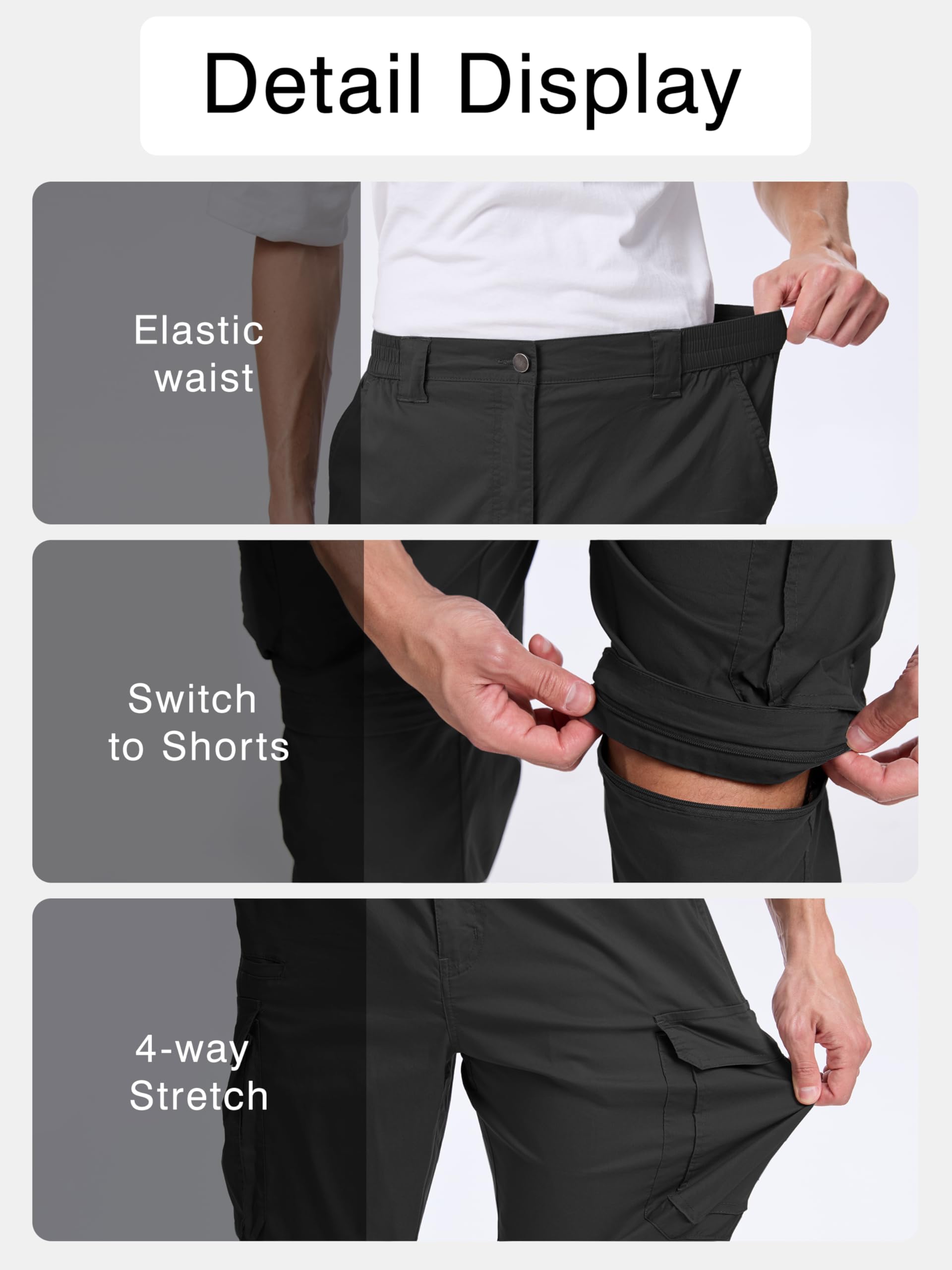 NATUVENIX hiking pants pocket storage layout for maps phones and snacks