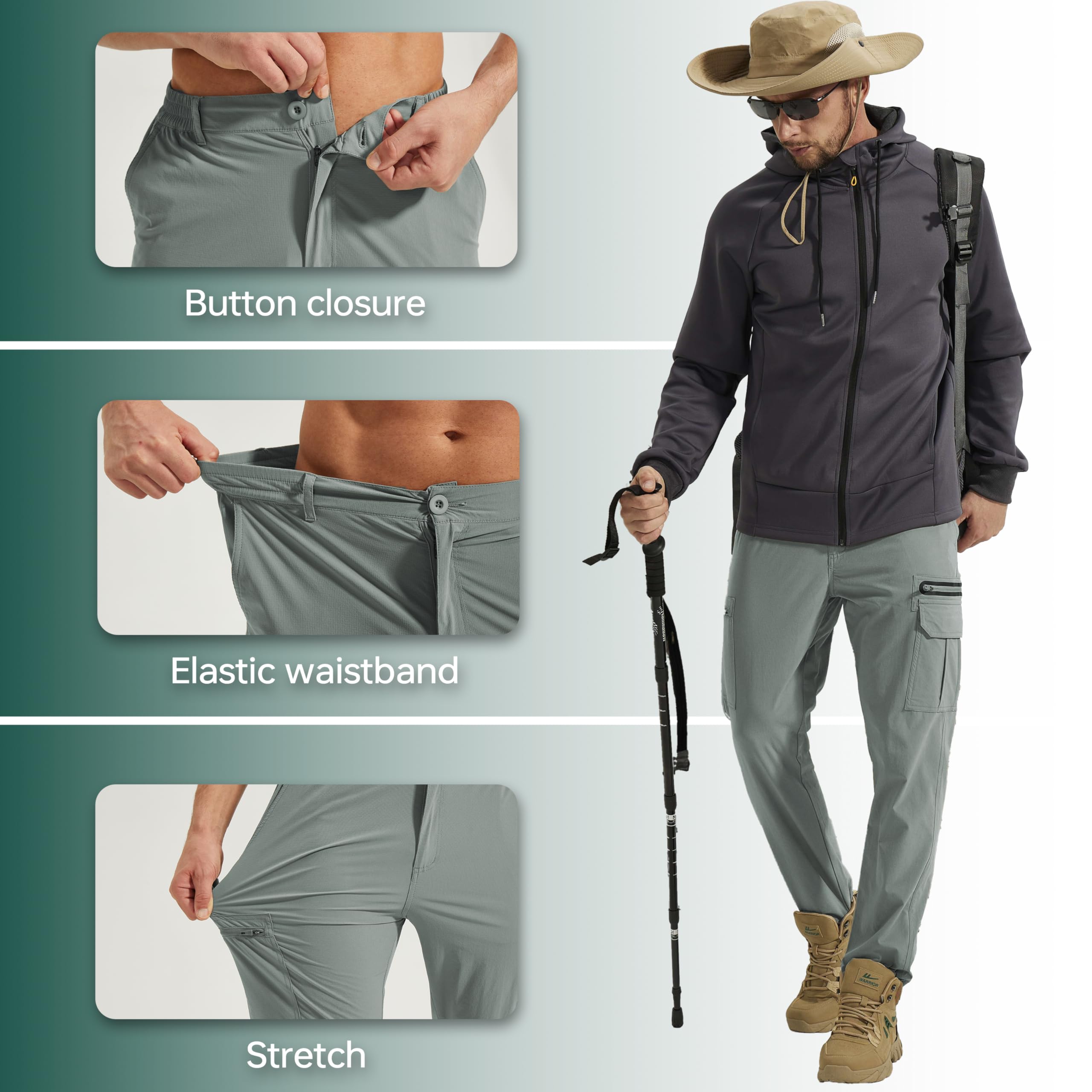NATUVENIX hiking pants versatile-usage suitable for camping, hiking, or work days.
