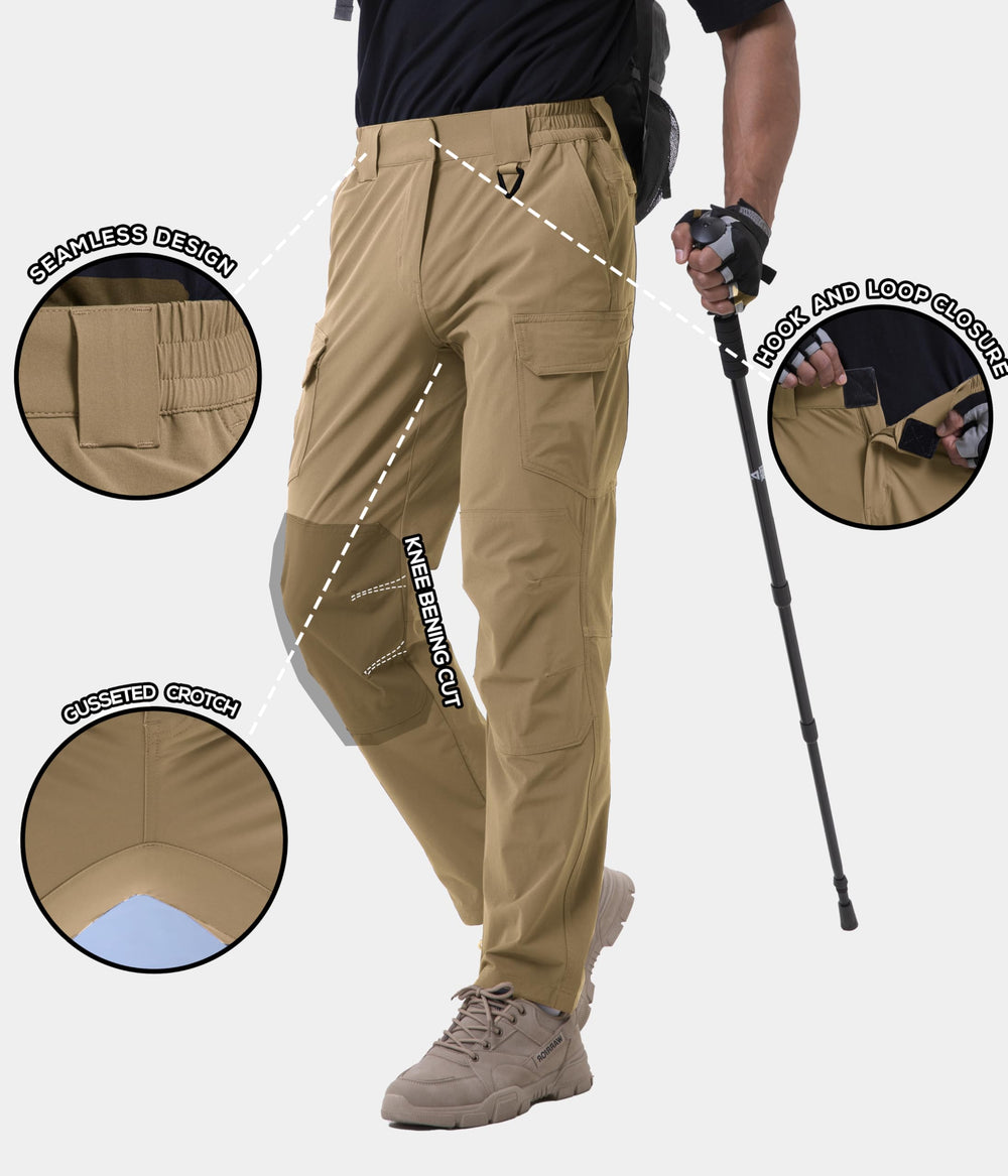 NATUVENIX-mens-hiking-pants-seven-pocket-cargo emphasizes ample storage.