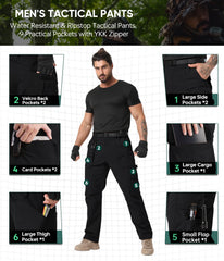 NATUVENIX Mens work pants pocket usage shows nine versatile pockets for tools.