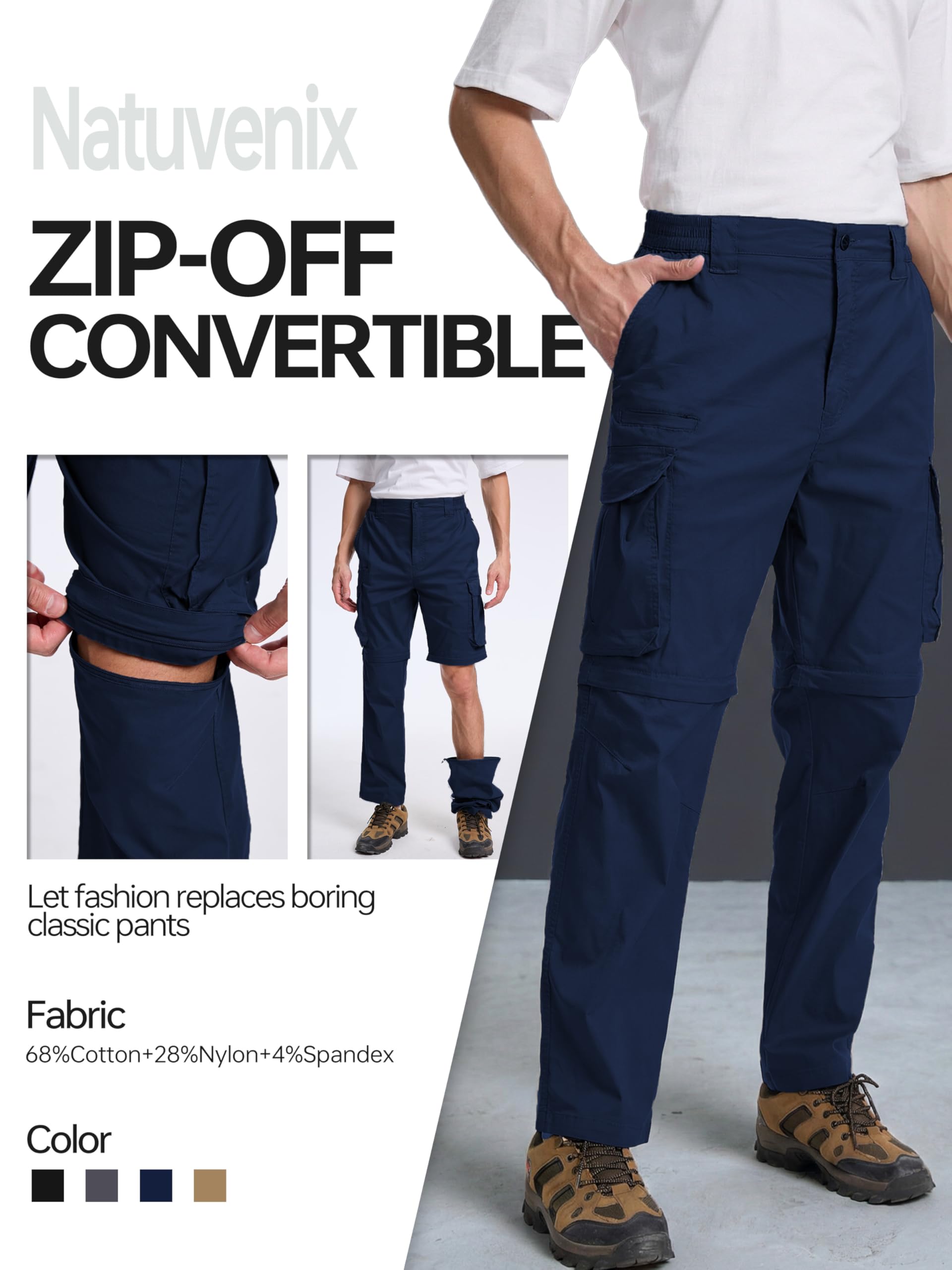NATUVENIX navyblue pants ready for city-to-trail transitions