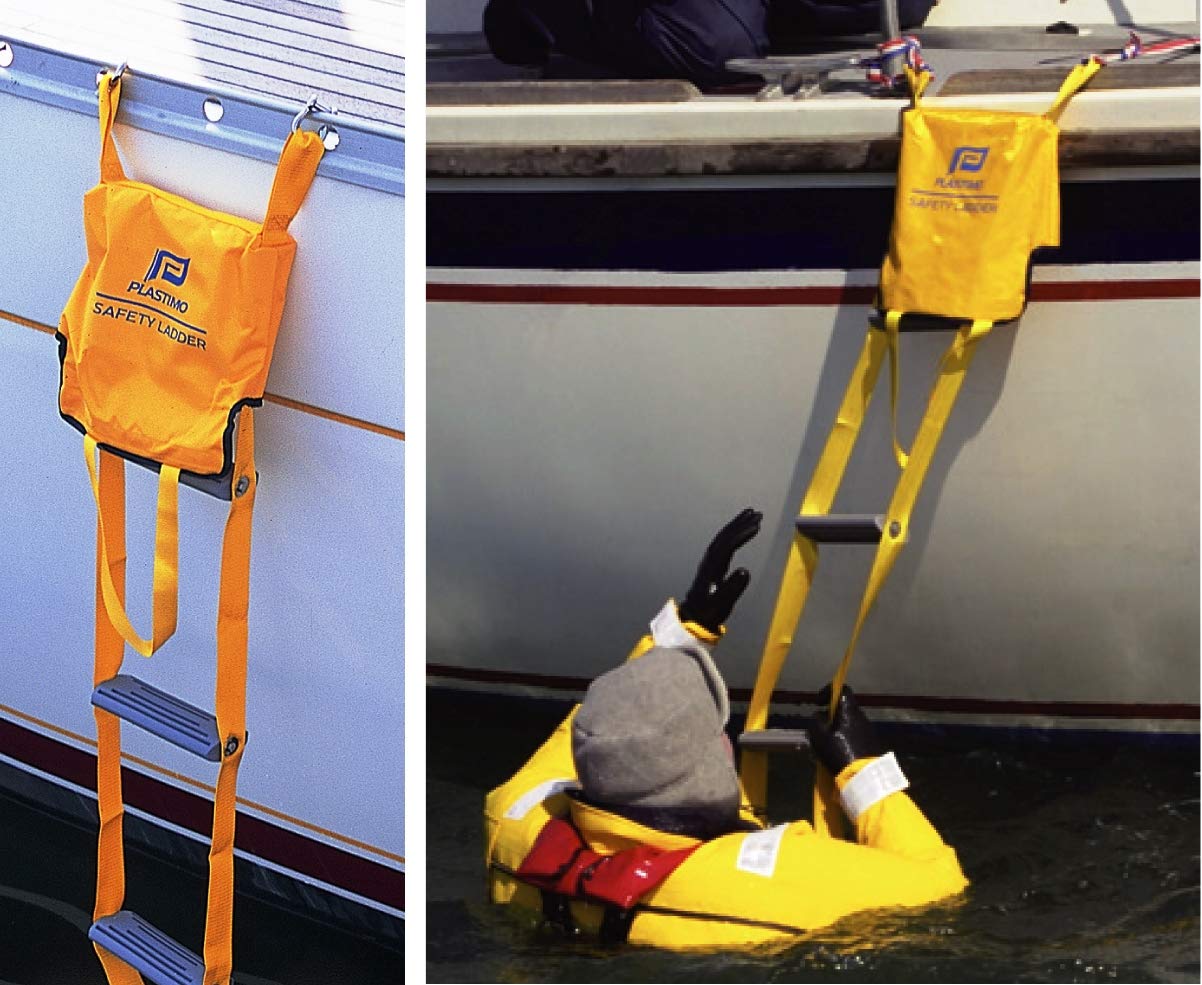 NAUTOS safety ladder mounting brackets yellow for quick installation.