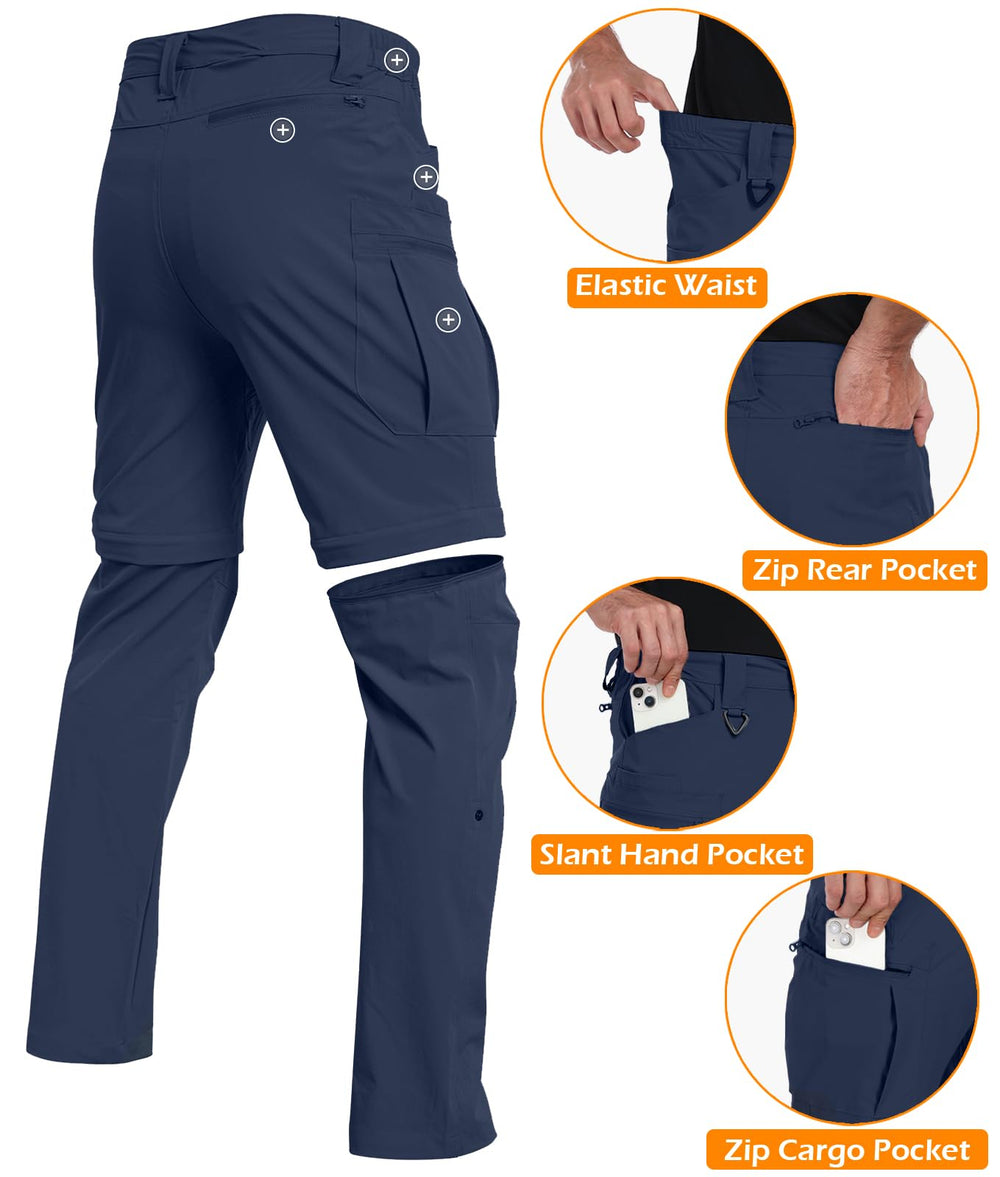 NAVEKULL men's convertible pants roll-up capris for warm-weather comfort and secure fit.